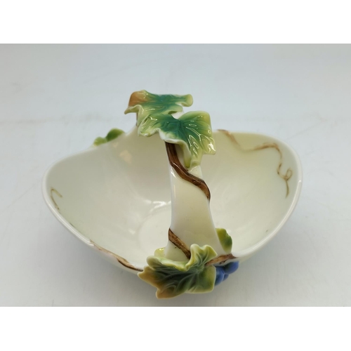 148 - Graff Porcelain Grapevine Basket. 15cm Diameter. Slight Nip to Leaf.