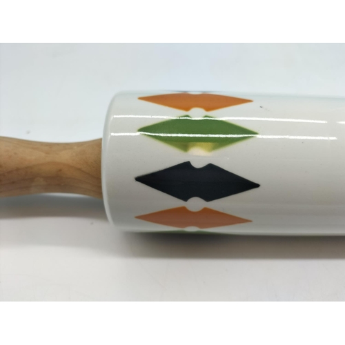 157 - 1960's T.G.Green & Co Ltd Rolling Pin in the 'Roulette' Pattern. 46cm Long.