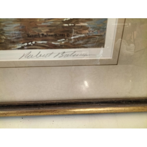 15A - Framed and Glazed 'Elephant Herd and Sandgrouse' Limited Edition 245/950 Print by Robert Bateman. 61... 