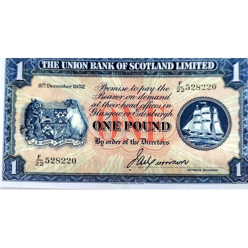 160D - 1952 Union Bank of Scotland Limited £1 Note.