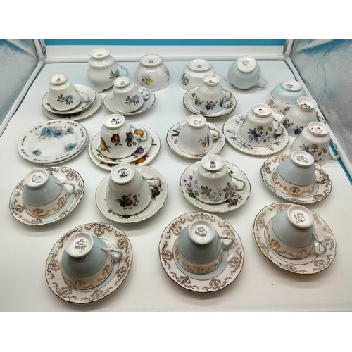 161 - Box of Mixed Bone China Cups, Saucers, Sugar and Cream.