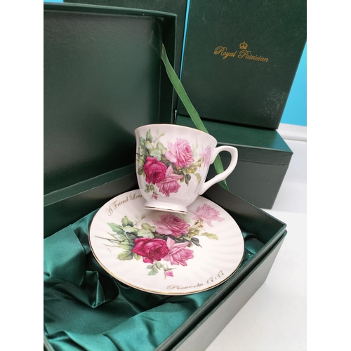 174 - 5 x Boxed Royal Patrician Cup and Saucer Sets 'A Friends Love At All Times' in the 'Dynasty' Pattern... 