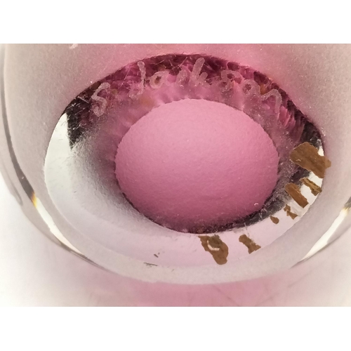 177 - Small Glass Owl signed S.Jackson, Small Glass Penguin plus Glass Bowl. Bowl measures 5.5cm High, 29c... 