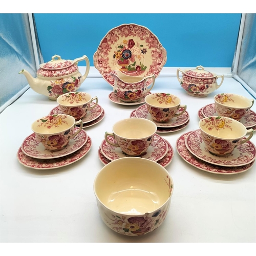 Royal Doulton Piece Tea Set In The Pomeroy Pattern To Include Trios Cake Plate Teapot Mi