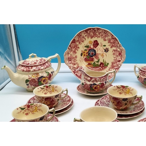 180 - Royal Doulton 24 Piece Tea Set in the 'Pomeroy' Pattern to include Trios (6), Cake Plate, Teapot, Mi... 