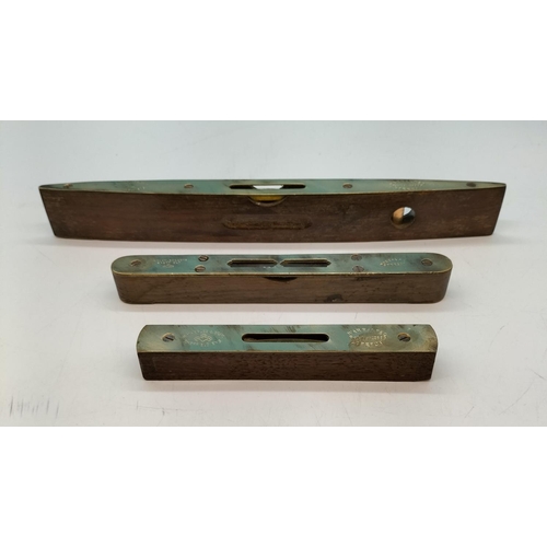 182 - Vintage W Marples & Sons Wood and Brass Levels (3) - 12