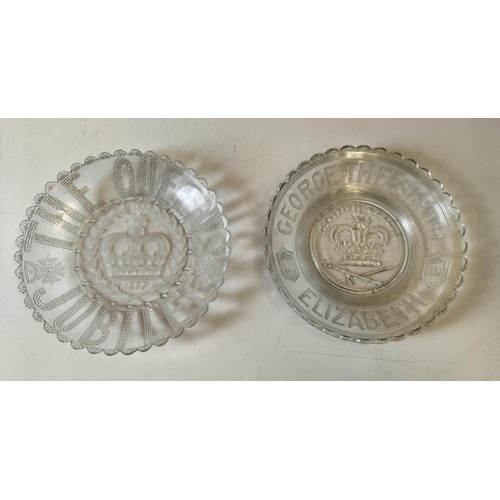 191 - China 24.5cm Plate 'Field Marshal Lord Roberts V.C' plus 2 Glass Bowls 'George the Sixth & Elizabeth... 