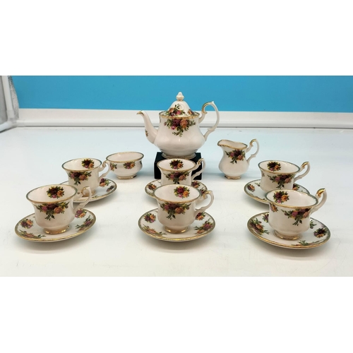 2 - Miniature Royal Albert 15 Piece Tea Set in the 'Old Country Roses' Pattern. First Quality.