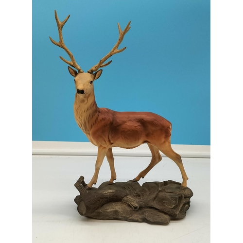 22 - Beswick Figure of a Stag on a Rock 2629. 35cm High x 23cm.