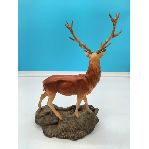 22 - Beswick Figure of a Stag on a Rock 2629. 35cm High x 23cm.