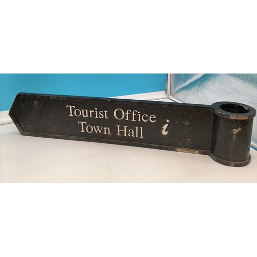 228 - Cast Aluminium Tourist Office/Town Hall Sign. 78cm Long.