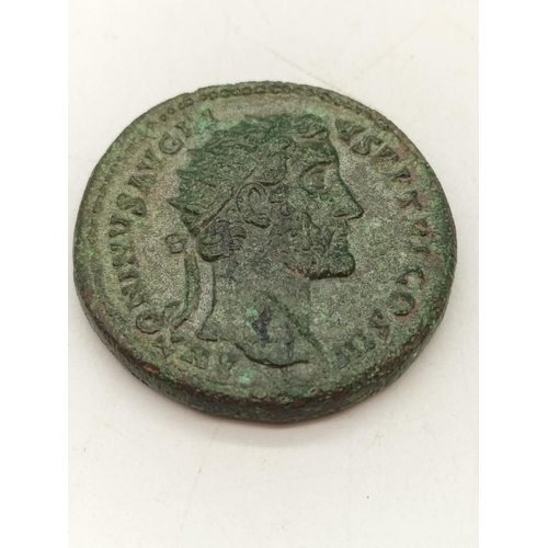 41 - Good Example of a Bronze Roman Coin Antoninus Pius Dupondius.