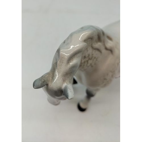 52 - Beswick Dapple Grey Prancing Horse. Tail Re-glued. 15cm High x 22cm.