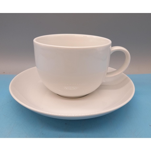 529 - Large White Coffee Cups and Saucers (6).