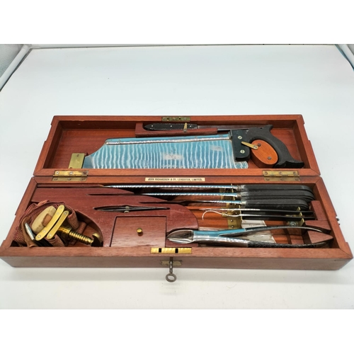 55 - Wood Cased Complete Field Surgical Kit by John Richardson & Co, Leicester.