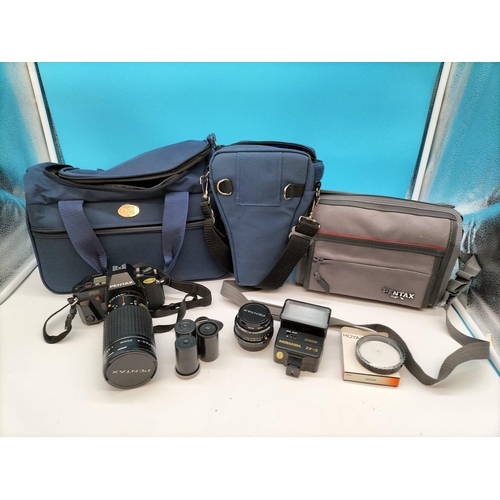 696 - Pentax P50 35mm Camera and Accessories.