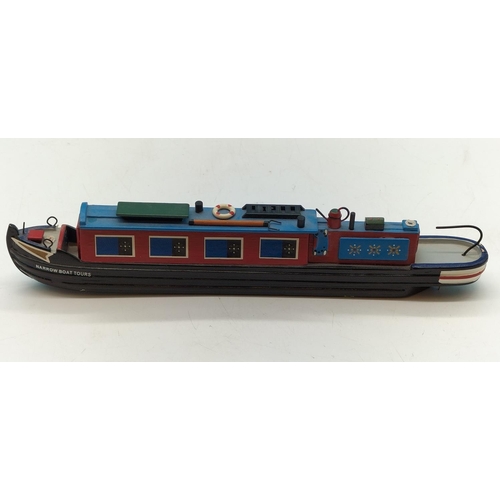 100A - Wooden Model of a Canal Boat. 25cm x 6cm