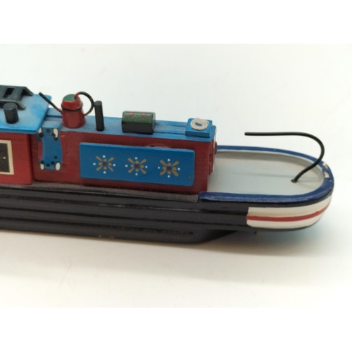 100A - Wooden Model of a Canal Boat. 25cm x 6cm