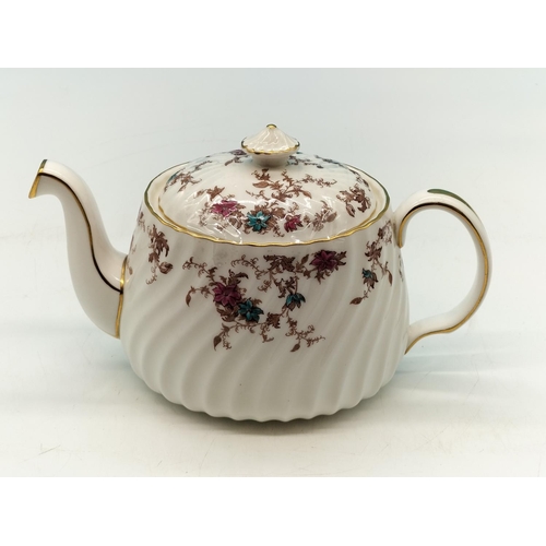 113 - Minton Bone China Teapot in the 'Ancestral' Pattern.