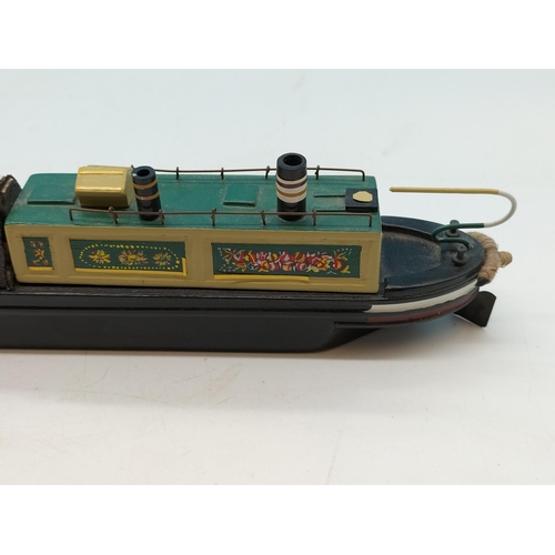 115A - Wooden Model of a Canal Boat. 46cm x 8cm