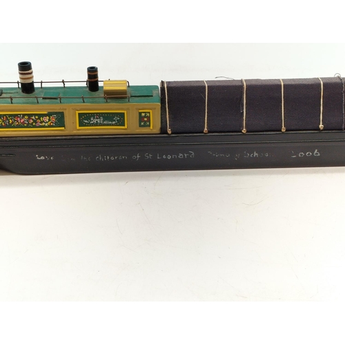 115A - Wooden Model of a Canal Boat. 46cm x 8cm