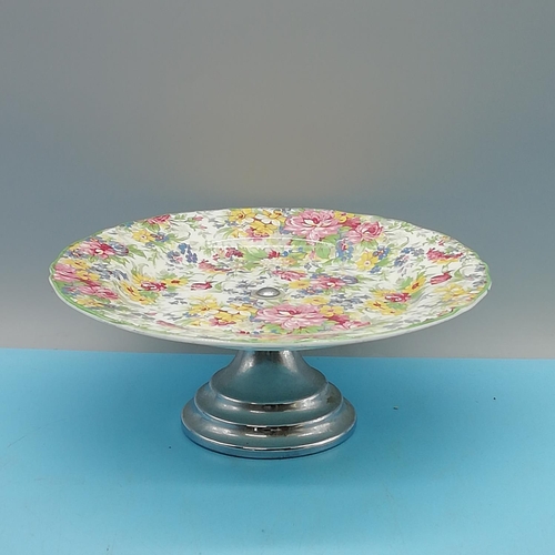 119 - Royal Winton Chintz Cake Stand, Cup and Saucer.