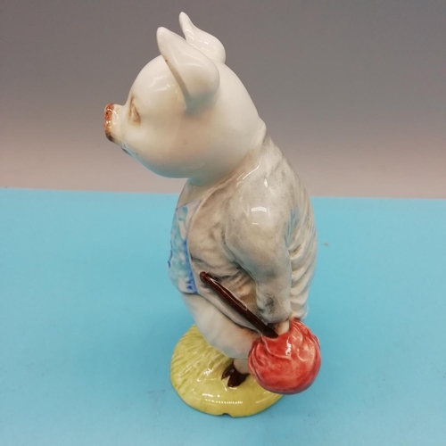 175A - Beatrix Potter Pigling Band 10cm Figure in Unusual Colourway. Unmarked but probably Beswick. Nibbles... 