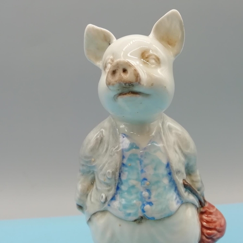 175A - Beatrix Potter Pigling Band 10cm Figure in Unusual Colourway. Unmarked but probably Beswick. Nibbles... 