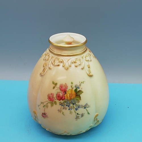 240 - Royal Worcester Blush Ivory 13cm Pot. Wrong Lid.