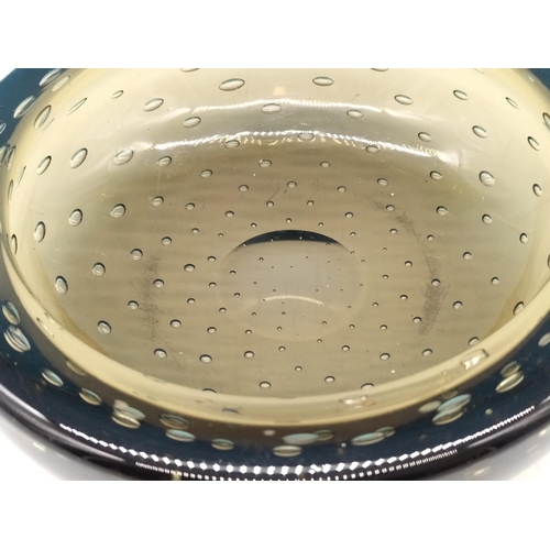 25 - Whitefriars Bubble Effect Glass Dish. 15cm Diameter.