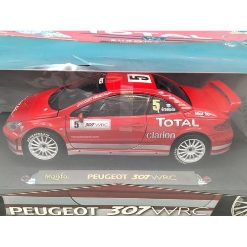 59 - Maisto 1:18 Scale Peugeot 307 WRC Die Cast Rally Model Car. Boxed.