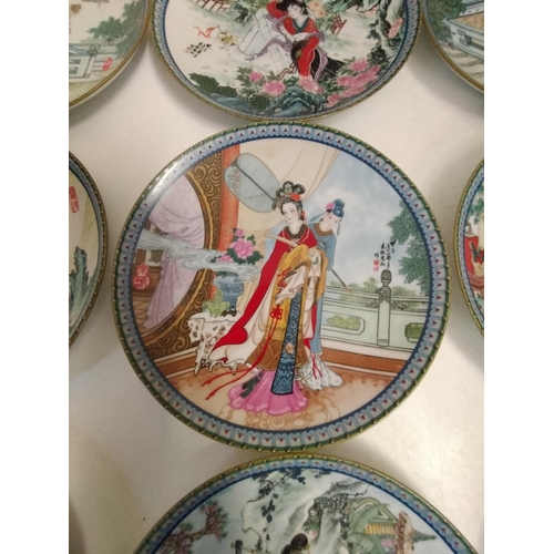 777 - Set of 12 (plus 1) Imperial Jingdezhen Porcelain ' Beauties of the Red Mansion' Plates.