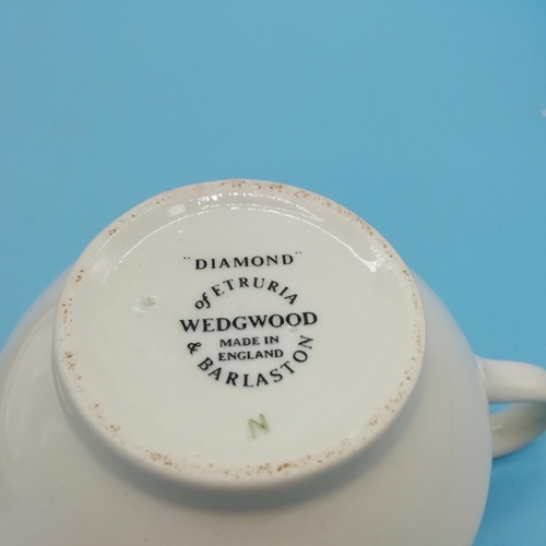 780 - Wedgwood Cups and Saucers (6) in the 'Diamond' Pattern. Dated 1964. Chip to 1 Cup.