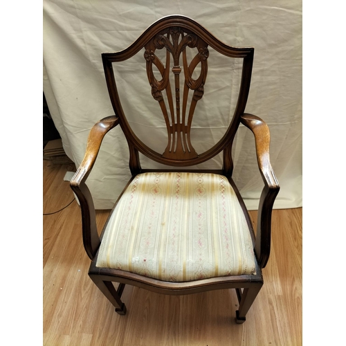 790 - Edwardian Chair with Prince of Wales Shield Back Pattern. 97cm High, 55cm x 47cm. Seat Height 48cm. ... 