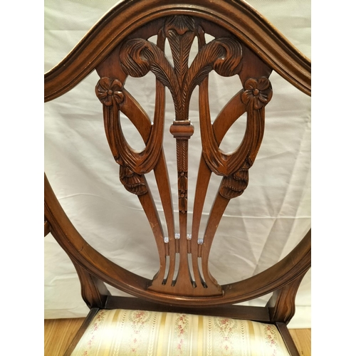 790 - Edwardian Chair with Prince of Wales Shield Back Pattern. 97cm High, 55cm x 47cm. Seat Height 48cm. ... 