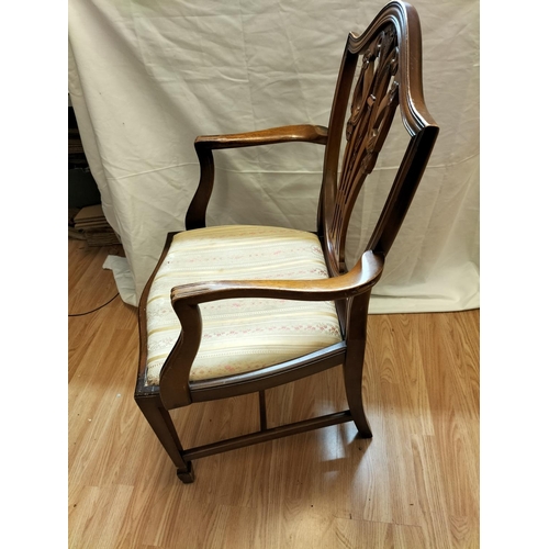 790 - Edwardian Chair with Prince of Wales Shield Back Pattern. 97cm High, 55cm x 47cm. Seat Height 48cm. ... 