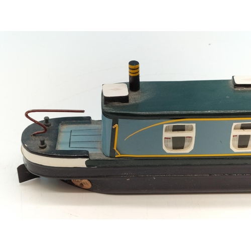 95A - Wooden Model of a Canal Boat. 31cm x 9cm