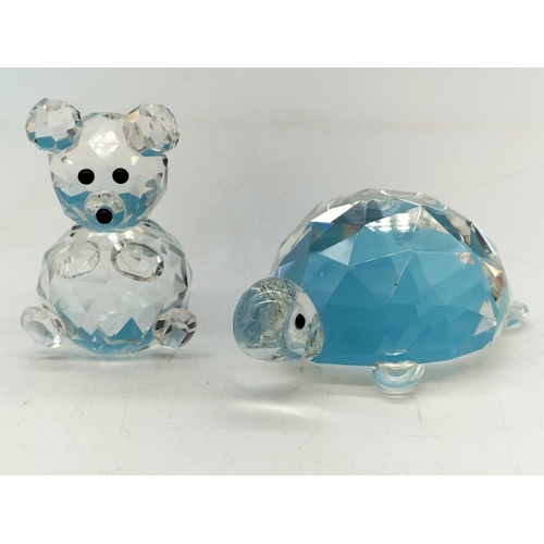 377 - Crystal Bear and Turtle in the Style of Swarovski.