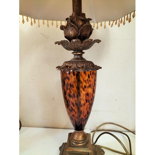 2 - Pair of Ornate Gilded Table Lamps with Glass Centres. Approx 79cm to Top Finial. This Lot is Collect... 