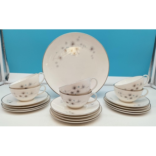 202 - Royal Doulton 19 Piece Part Tea Set in the 'Thistledown' Pattern. H4943.