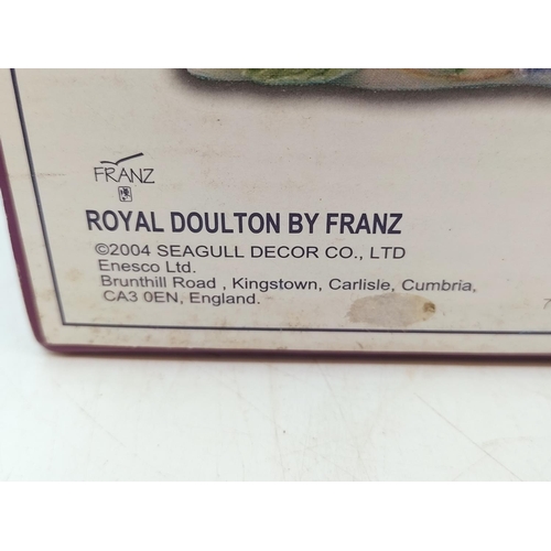 210A - 2 x Boxed Royal Doulton Franz Porcelain 'Pink Rose' Napkin Rings containing 2 Rings Each.