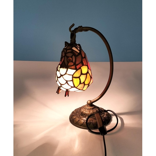 228 - Tiffany Style 'Owl' Hanging Table Lamp. 28cm High.