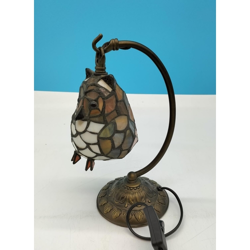 228 - Tiffany Style 'Owl' Hanging Table Lamp. 28cm High.