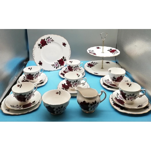 347 - Colclough China 'Amoretta' Items (22) to include Trios (6) plus Cake Stand, Plate, Cream Jug and Sug... 