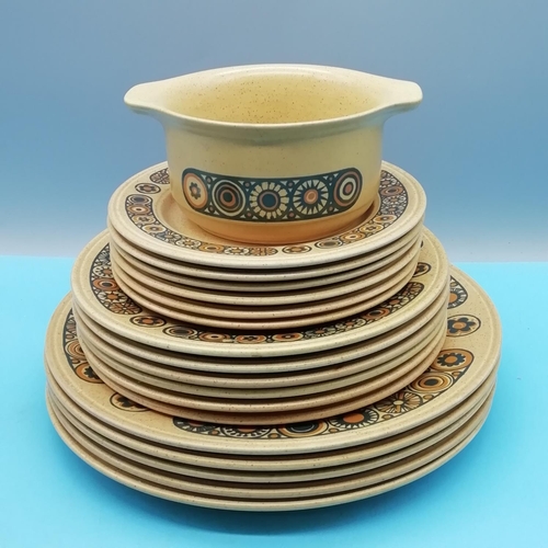 349 - Retro Kiln Craft Tableware, 18 Pieces.