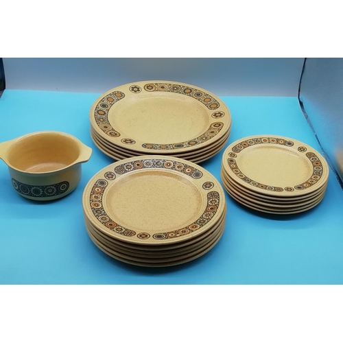 349 - Retro Kiln Craft Tableware, 18 Pieces.