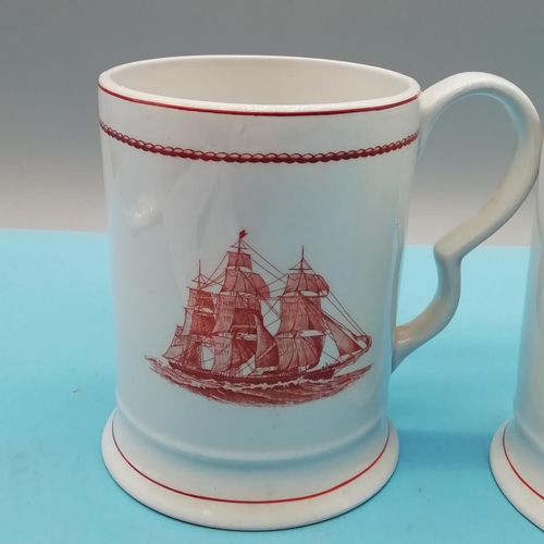 350 - 2 x Wedgwood Flying Cloud Tankards 'Red Jacket 1853'.