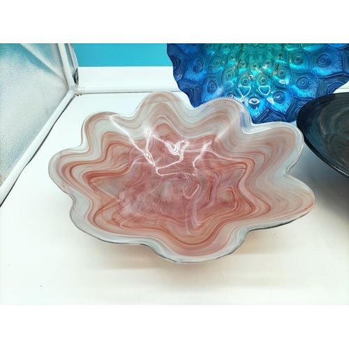 359 - Glass Bowls (3). Largest being 9cm High x 31cm Diameter.