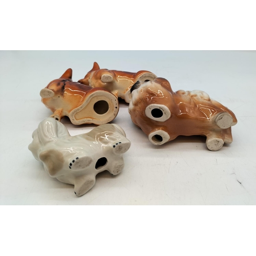 367 - Pottery Dog Figures (4). Largest being 12cm x 9cm.