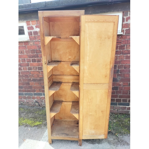 387 - Tall Pine Cupboard Unit. 183cm High, 51cm x 39cm. This Lot is Collection Only.